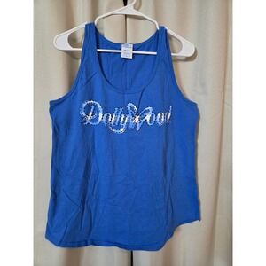 Port & Company Dollywood Theme Park Souvenir Blue Graphic Tank Top Large
